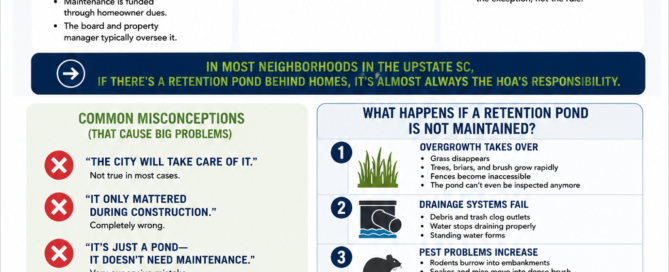 Retention pond responsibility guide for Upstate SC homeowners, HOAs, and commercial property owners